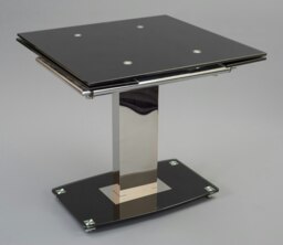 Rackhams Enzo 80 - 120cm Small Extendable Black Glass Dining Table - Black - 1 - thumbnail 2