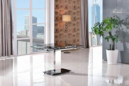 Rackhams Enzo 80 - 120cm Small Extendable Black Glass Dining Table - Black - 1 - thumbnail 5