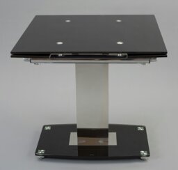 Rackhams Enzo 80 - 120cm Small Extendable Black Glass Dining Table - Black - 1 - thumbnail 4