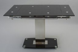 Rackhams Enzo 80 - 120cm Small Extendable Black Glass Dining Table - Black - 1 - thumbnail 3