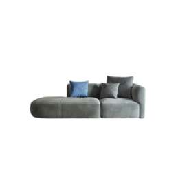 Rackhams FIN Four Seater Sofa, Four Seater Corner Sofa, Grey Velvet - Three Seater 240cm - thumbnail 5