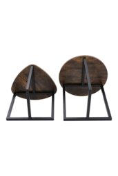 Rackhams Vintage Brown Round and Triangular Nesting Side Table Set - Brown - thumbnail 6