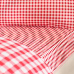 Rackhams Bamford Gingham Check Fitted Sheet Red - King - Red - thumbnail 1