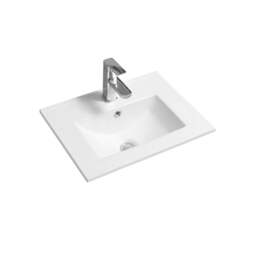Rackhams 4003 Ceramic 51cm Thin-Edge Inset Basin with Deep Scoop - White - Ceramic - 51cm - thumbnail 2