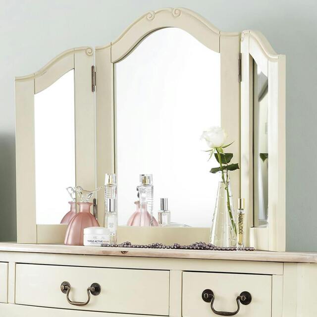Rackhams Juliette 3-Way Dressing Table Mirror, Wooden Frame Tabletop Mirror - Champagne, Cream - image 1