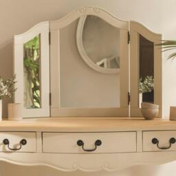 Rackhams Juliette 3-Way Dressing Table Mirror, Wooden Frame Tabletop Mirror - Champagne, Cream - thumbnail 6