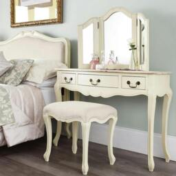 Rackhams Juliette 3-Way Dressing Table Mirror, Wooden Frame Tabletop Mirror - Champagne, Cream - thumbnail 2