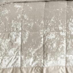 Rackhams Crushed Velvet Bedspread - Natural - 220x220cm - thumbnail 6