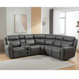 Rackhams Techtronic Leather Like Smart Electric Reclining Corner Sofa - thumbnail 2