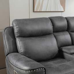 Rackhams Techtronic Leather Like Smart Electric Reclining Corner Sofa - thumbnail 3