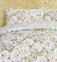 Rackhams Luxury Soft Reversible Elegant Blooms Duvet Cover & Pillowcases - Green - Double (200cm x 200cm) - thumbnail 5
