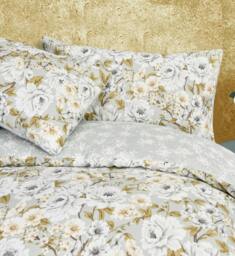 Rackhams Luxury Soft Reversible Elegant Blooms Duvet Cover & Pillowcases - Green - Double (200cm x 200cm) - thumbnail 6