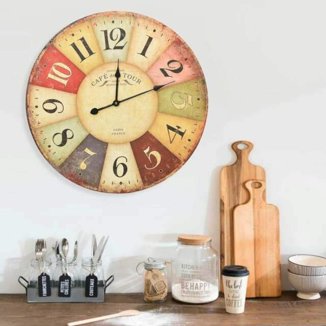 Rackhams Vintage Wall Clock Colourful 60 cm - MDF