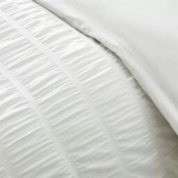Rackhams Seersucker Frill Duvet Cover Set - White - King - thumbnail 5