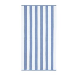 Rackhams Reversible Stripe Cotton Jacquard Towel - Blue/White - Bath Sheet - thumbnail 5
