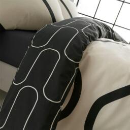 Rackhams Linear Curve Geometric Duvet Cover - Black - King - thumbnail 3