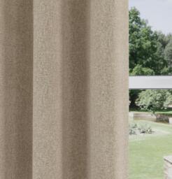 "Rackhams Natural Textured Basketweave 100% Blackout Pencil Pleat Thermal Energy Saving Curtains - Ideal for Living Rooms & Bedrooms - Natural - 46"" (117cm) Width x 90"" (229cm) Drop" - thumbnail 3