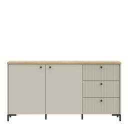 Rackhams Bixbite Wide Sideboard with Fluted Drawers & Cupboard in Mauvella Oak and Sand - W 152.8 X  H 79 X  D 41.9cm - Mauvella Oak & Sand - 1 - thumbnail 3