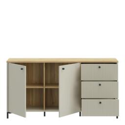 Rackhams Bixbite Wide Sideboard with Fluted Drawers & Cupboard in Mauvella Oak and Sand - W 152.8 X  H 79 X  D 41.9cm - Mauvella Oak & Sand - 1 - thumbnail 6