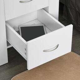 Rackhams Tocoma White Wood 2 Drawer Bedside Table With Silver Metal Handles - thumbnail 6