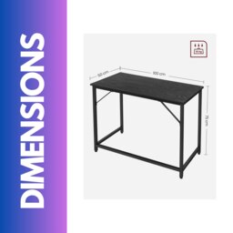Rackhams Industrial Computer Desk Home Office Workstation Black - thumbnail 4