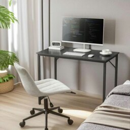 Rackhams Industrial Computer Desk Home Office Workstation Black - thumbnail 3