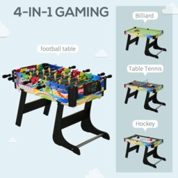 Rackhams 4-in-1 Games Table w/ Hockey Football Table Tennis & Pool Arcade Gaming - Multi-color - MDF, Steel, ABS - 86.5cmx43.5cmx64cm - thumbnail 3