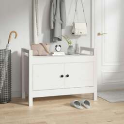 Rackhams Hall Bench White 80x40x60 cm Solid Wood Pine - White - Solid pinewood
