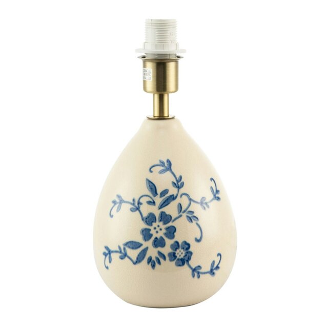 Rackhams Hand Painted Blue Floral Themed Ceramic Table Lamp Base with Switch - image 1