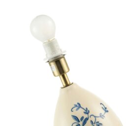 Rackhams Hand Painted Blue Floral Themed Ceramic Table Lamp Base with Switch - thumbnail 5