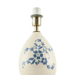 Rackhams Hand Painted Blue Floral Themed Ceramic Table Lamp Base with Switch - thumbnail 4