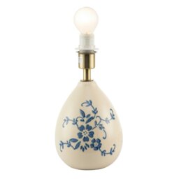 Rackhams Hand Painted Blue Floral Themed Ceramic Table Lamp Base with Switch - thumbnail 2