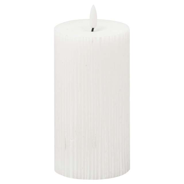 Rackhams Luxe Collection Ribbed Natural Glow Electric Candle - White - White - 10cm x 7cm x 7cm