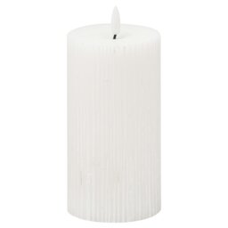 Rackhams Luxe Collection Ribbed Natural Glow Electric Candle - White - White - 10cm x 7cm x 7cm - thumbnail 2