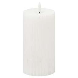 Rackhams Luxe Collection Ribbed Natural Glow Electric Candle - White - White - 10cm x 7cm x 7cm - thumbnail 4