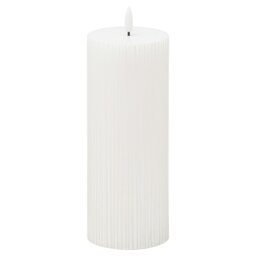 Rackhams Luxe Collection Ribbed Natural Glow Electric Candle - White - White - 10cm x 7cm x 7cm - thumbnail 3