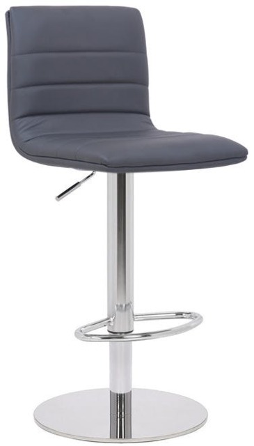 Rackhams Deluxe Aldo Bar Stool - Charcoal Grey, Weighted Base, Adjustable Swivel Seat - image 1