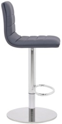 Rackhams Deluxe Aldo Bar Stool - Charcoal Grey, Weighted Base, Adjustable Swivel Seat - thumbnail 2