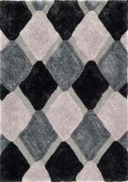 Rackhams 3D Grey Geometric Shaggy Rug - 160X230 cm - thumbnail 1
