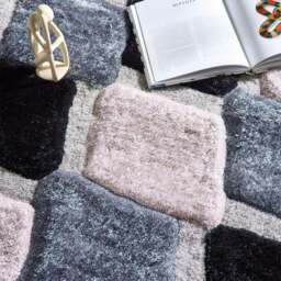 Rackhams 3D Grey Geometric Shaggy Rug - 160X230 cm - thumbnail 2