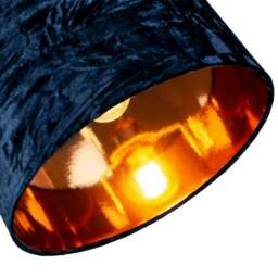 "Rackhams Modern Midnight Blue Crushed Velvet 12"" Table/Pendant Shade with Copper Inner" - thumbnail 4