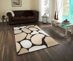 Rackhams Stone Carved Rug - Brown Beige - 60cm x 220cm (2ft x 7.2ft)