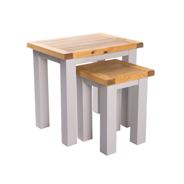 Rackhams Nest of Tables - Set of 2 Tables - Light Grey - image 1