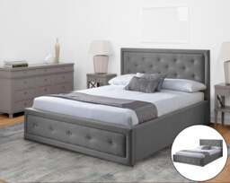 Rackhams Colorado Fabric Diamante Ottoman Bed Frame - Stylish Storage Solution for Your Bedroom - Silver - 3ft - thumbnail 2