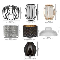 Rackhams Ceiling Light Shade Easy Fit Pendant Lampshade Woven Metal Glass E27 B22 - 2PCS Woven Cage - thumbnail 4