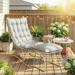 Rackhams 3 Piece Bistro Set, Outdoor Table and Chair Set with Footstool - thumbnail 2