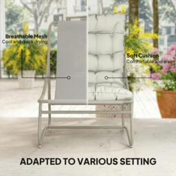 Rackhams 3 Piece Bistro Set, Outdoor Table and Chair Set with Footstool - thumbnail 6