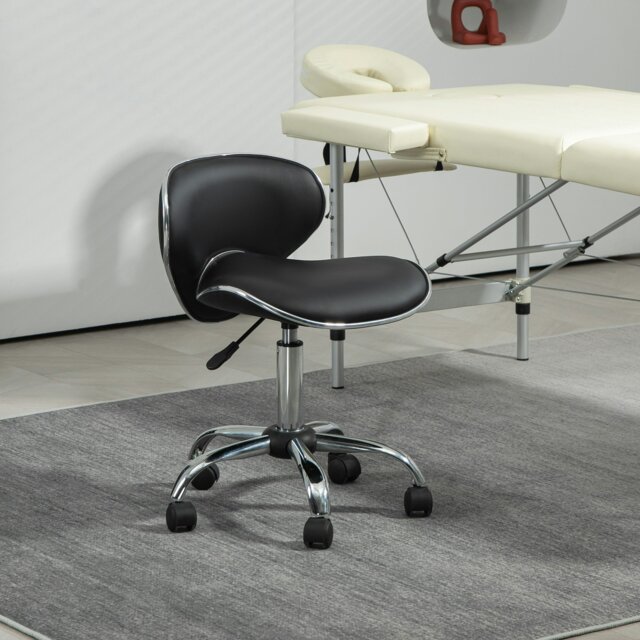 Rackhams Office Chair Beauty Salon Rolling Technician Stool Chair - Black - image 1