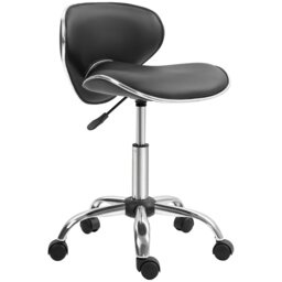 Rackhams Office Chair Beauty Salon Rolling Technician Stool Chair - Black - PU, Sponge - thumbnail 2