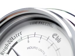 Rackhams Handmade Tide Clock In Chrome With Stunning White Dial - thumbnail 4